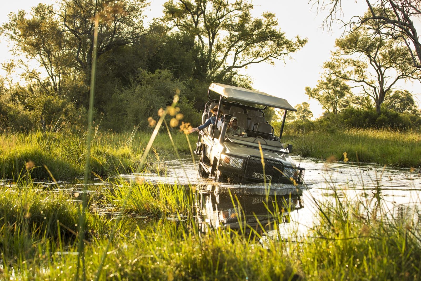 Family game drive in a malaria-free South African reserve